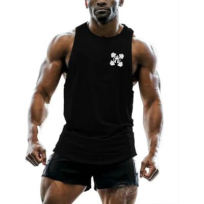 Y2k Belly Black Sports Gym Men's Tank Top Summer Fashion Sleeveless Shirt Black Tank Top Hip Hop Tracksuit Top Small Icon Print