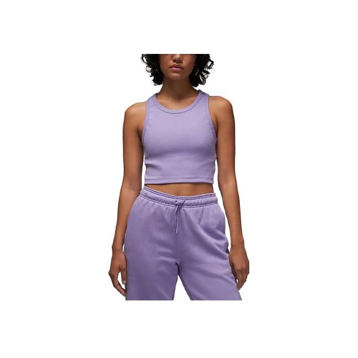 

Jordan Solid Color Logo Emblem Короткий круглый вырез жилет женский топ темно-фиолетовый DX4701-500 XS