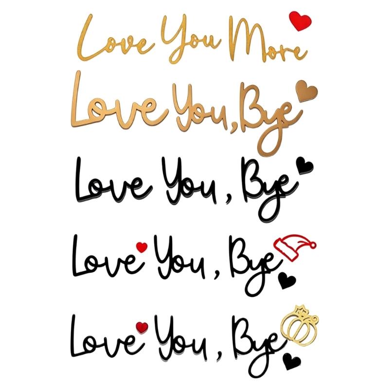 Retro Love You Bye Wall Decors Love You Bye Acrylic Sign for Home Coffee Wall Art Gift to Express Warm for Your Family