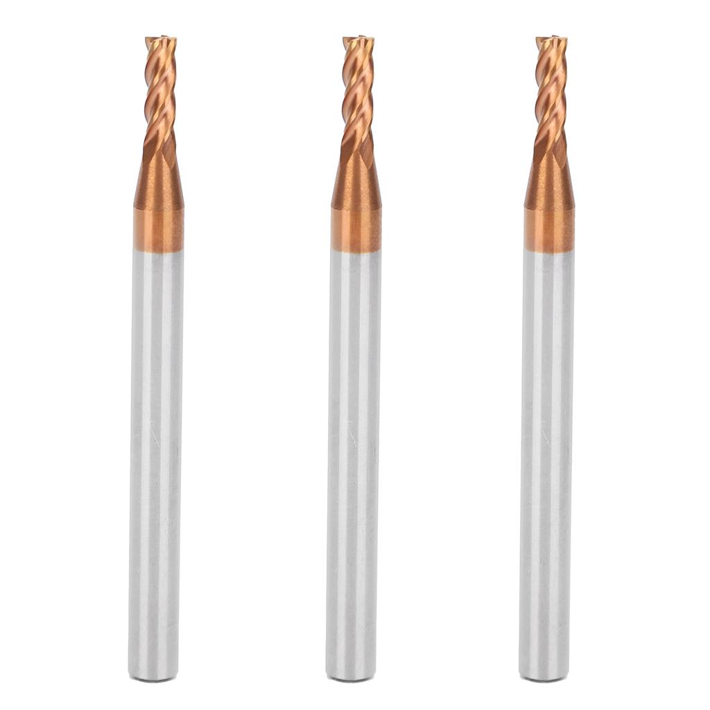 3Pcs Metal End Mill Router 4 Fultes Tungsten Steel Industrial Supplies D2.5 X 8 X 4D X 50L X 4F