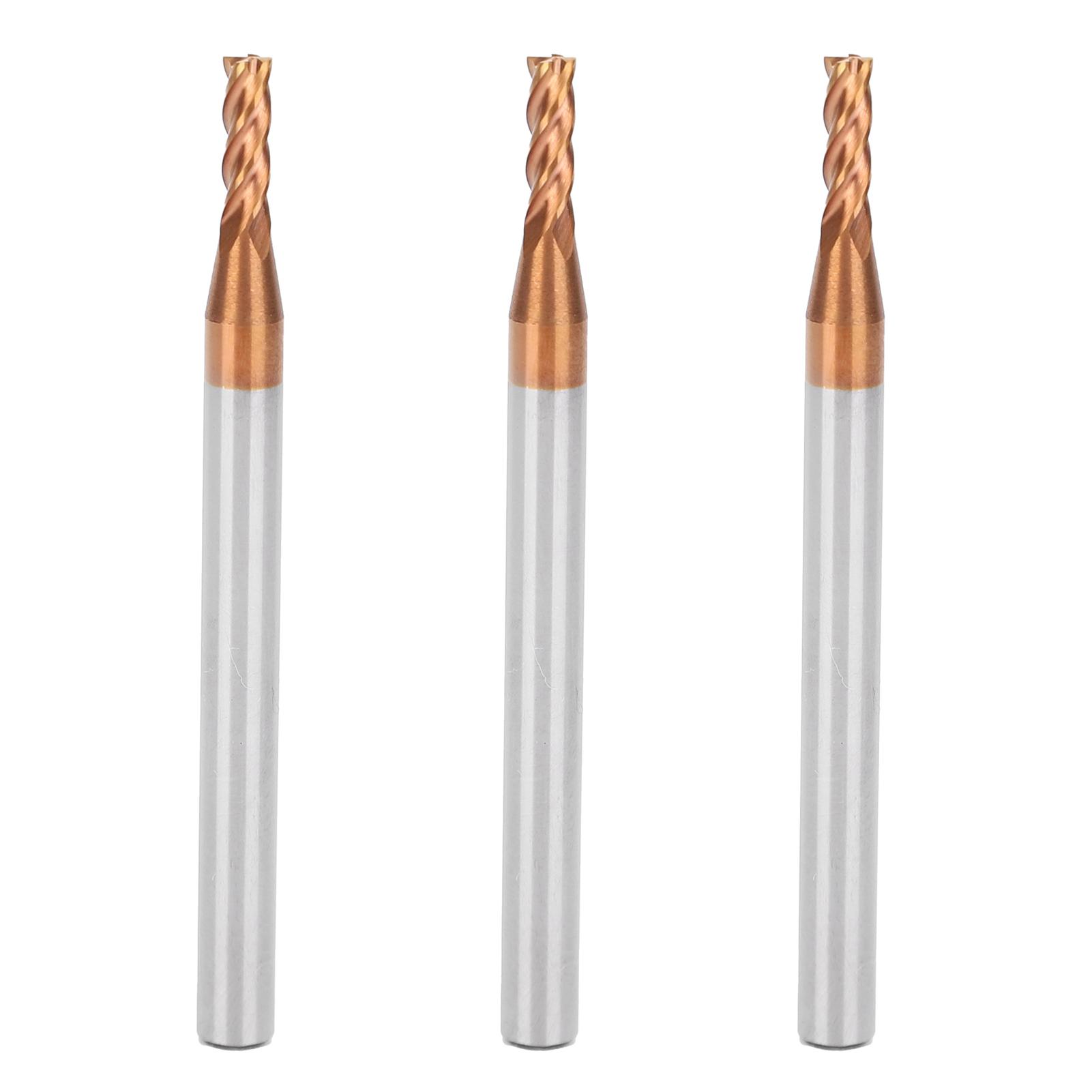 

3Pcs Metal End Mill Router 4 Fultes Tungsten Steel Industrial Supplies D2.5 x 8 x 4D x 50L x 4F