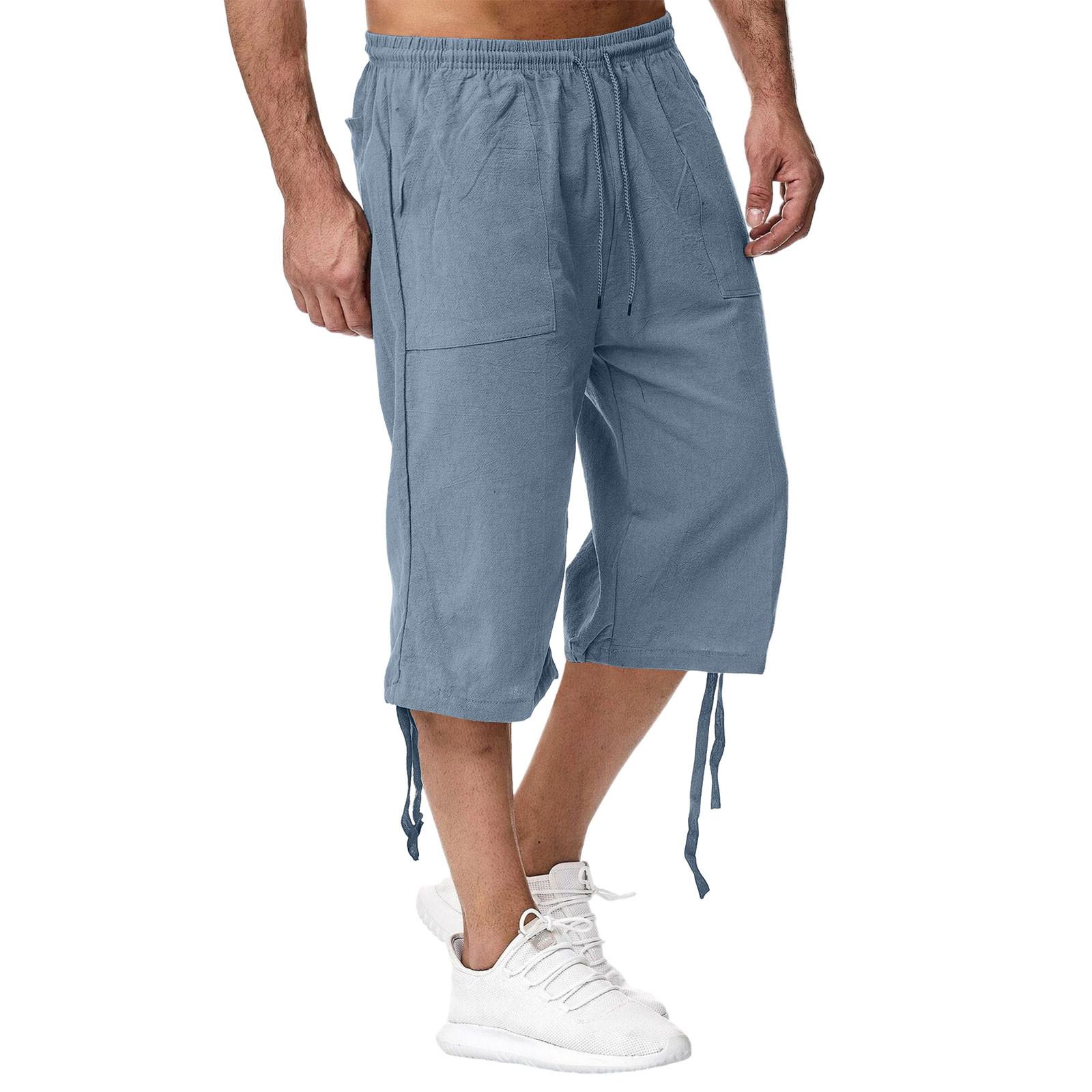 

Men S Casual Cotton And Linen Sports Pants, 70% Casual Pants XXXL небо синє кольору