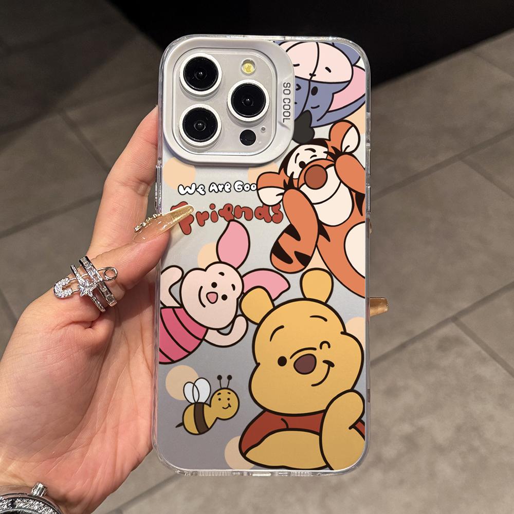 Tiggers Pooh Bear Winnies Phone Case for Samsung Galaxy S26 S25 Edge S24 S23 S22 S21 FE S20 Ultra Plus 5G Colorful Silver Cover