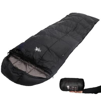 Whiteseek Sleeping Bag Feather Down Envelope Type Lightweight Ultra Small Compact Palm Size (1200 Black)