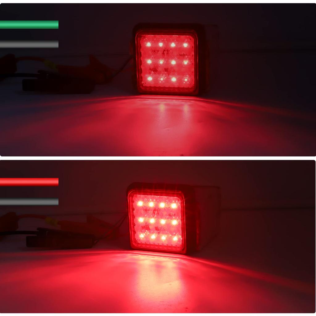 Aoling LED Tail Light for 12V Square Rear Suitable for Small Brakes of Light Equipped with 12 Fall Set of 2 Trucks, 24V, Light, Trailers, Trucks,