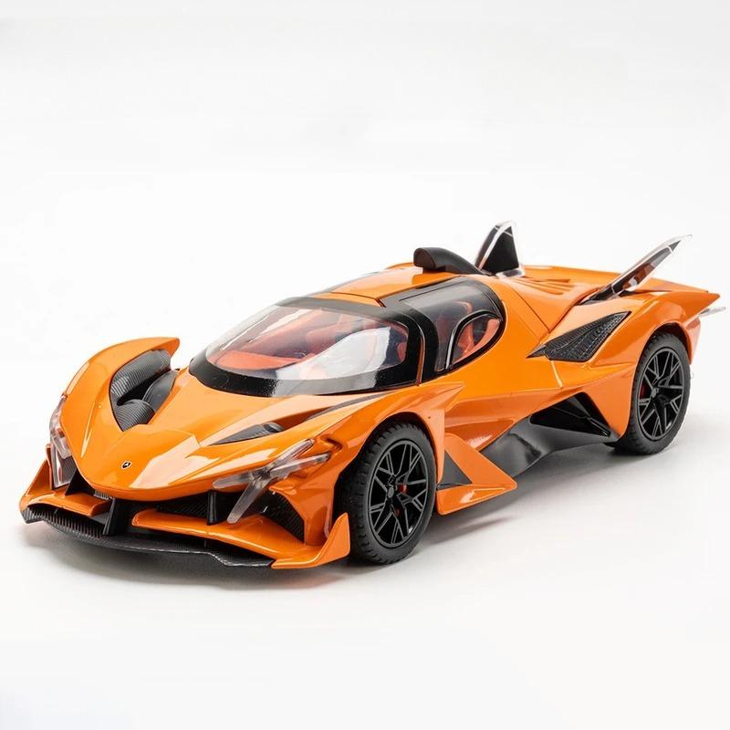 ABAA1 1:24 Project EVO Toy Model Car Diecast Metal Doors Opened Supercar Sound Light Pull Back Vehicles Boys Collection GiftVV