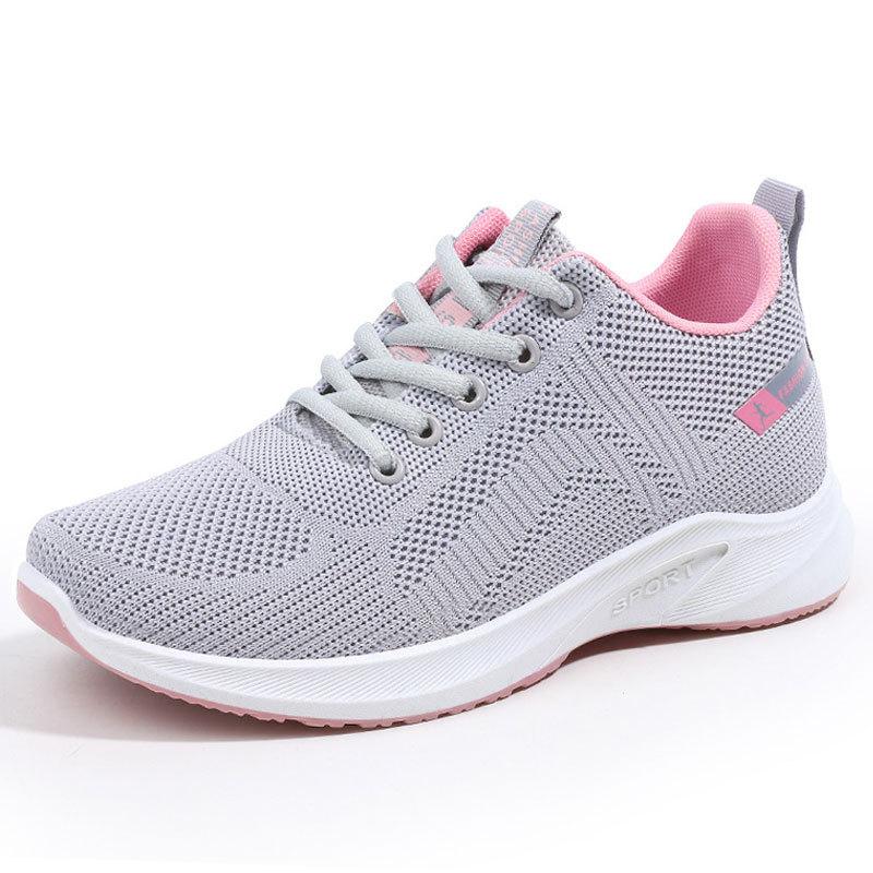 

Flying Weaving Новые женские одинарные туфли Модная спортивная и досуговая обувь Женские дышащие сетчатые кроссовки с мягкой подошвой Женские одинарные туфли 40