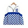 Womens Streetwear Zip-Up Stand Collar Sweatshirt 3D Digital Print Loose Fit Casual Top