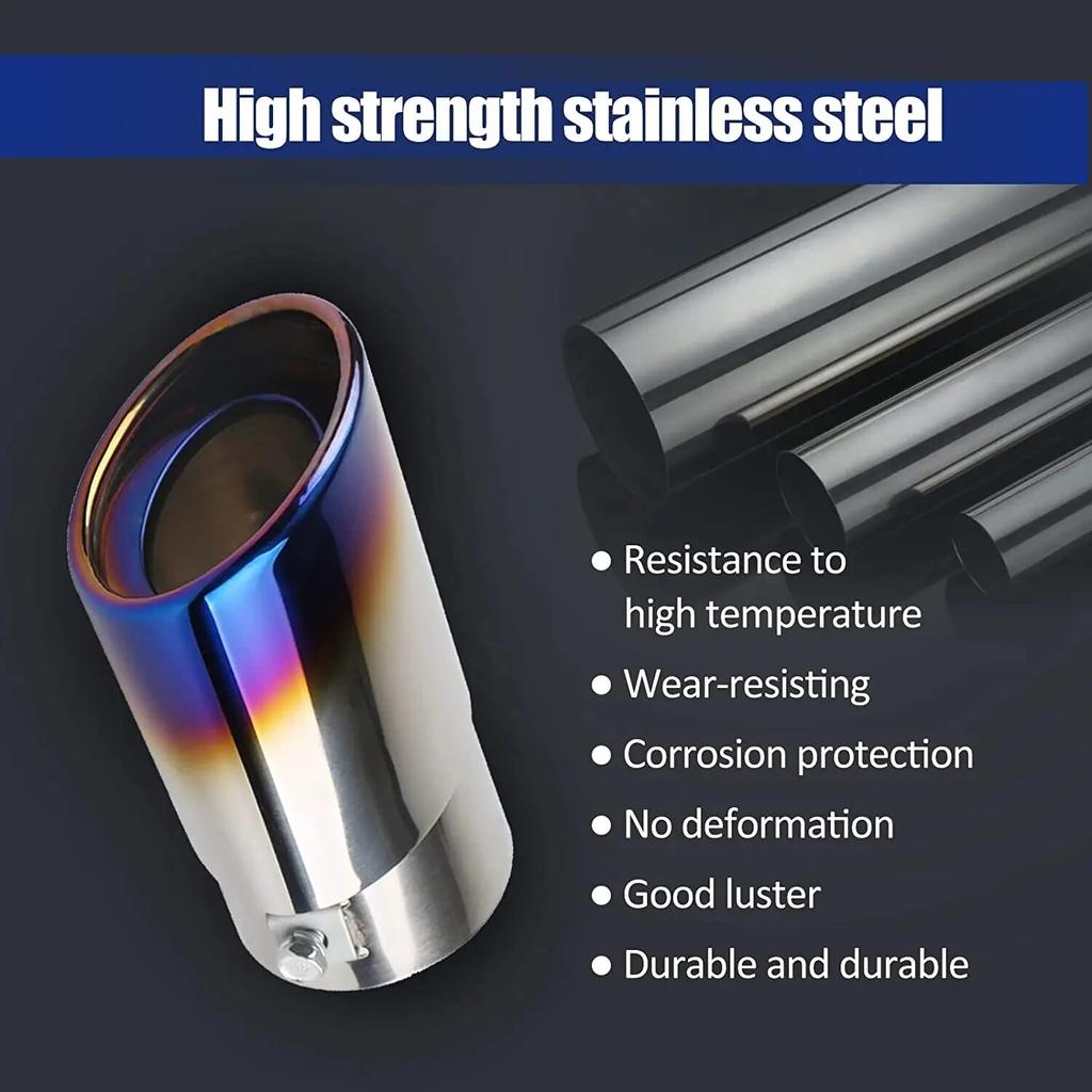 Universal Car Auto Exhaust Muffler Tip Stainless Steel Pipe Chrome Trim Modified Car Rear Tail Throat Liner Accessories