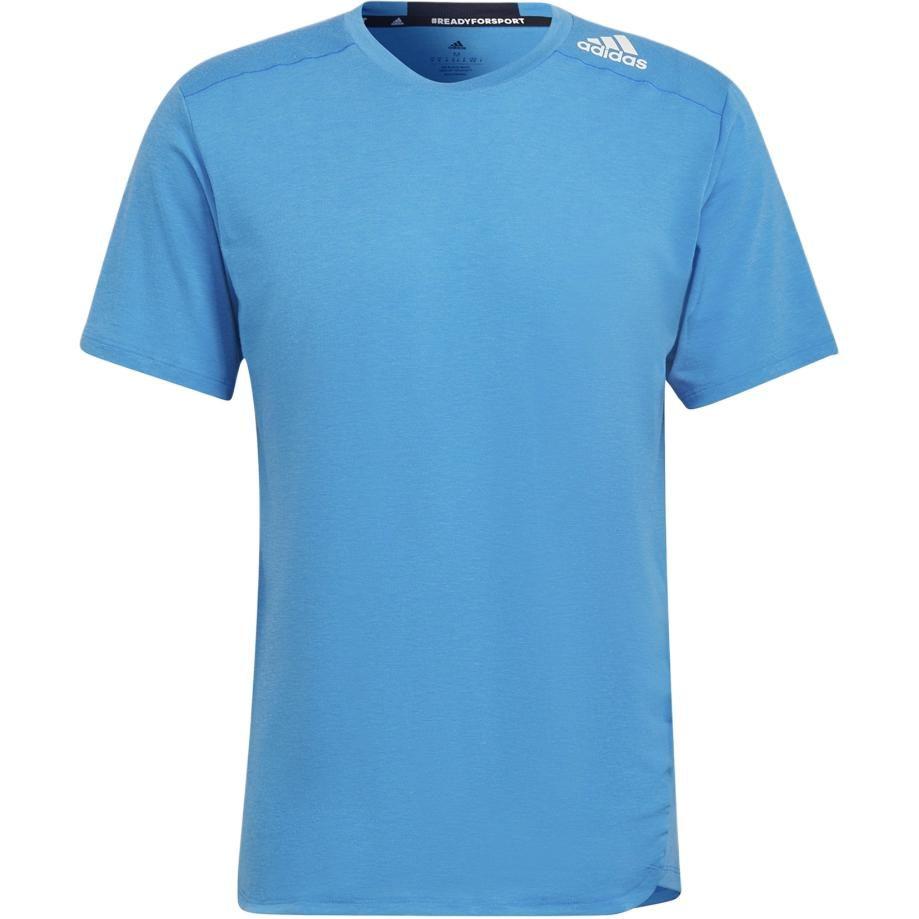adidas T Shirts Men's Lake Blue V Neck Straight Fit HB9199