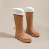 2026 Women's Rubber Rain Long Boots Plush Lined Warm Non-slip Waterproof Outdoor Platform Shoes Women's High Boots Botas Mujer