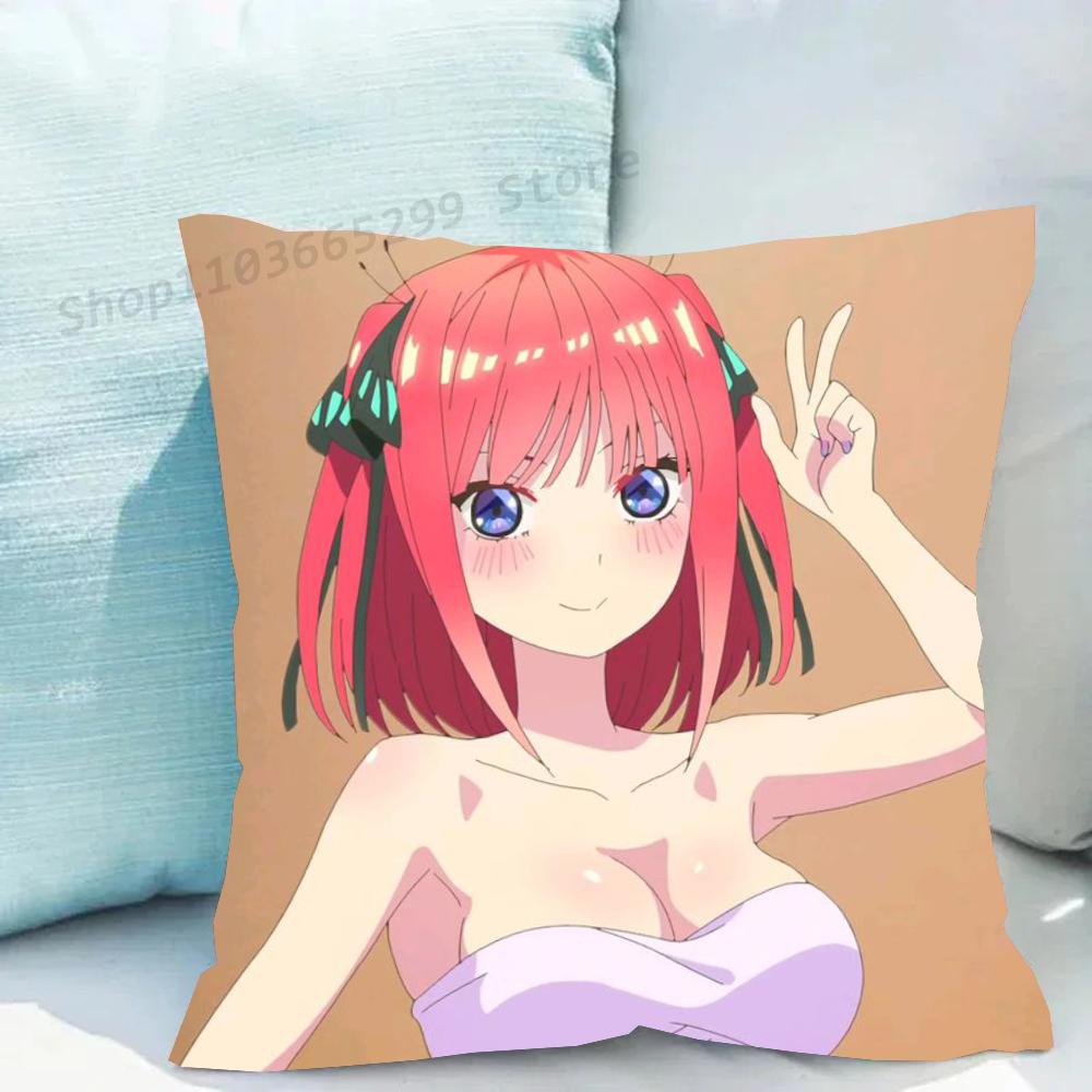 1pc Anime Nakano Nino Pillow Case Square Bedroom Sofa Leisure Comfort Cushion Car Living Room Home Decoration