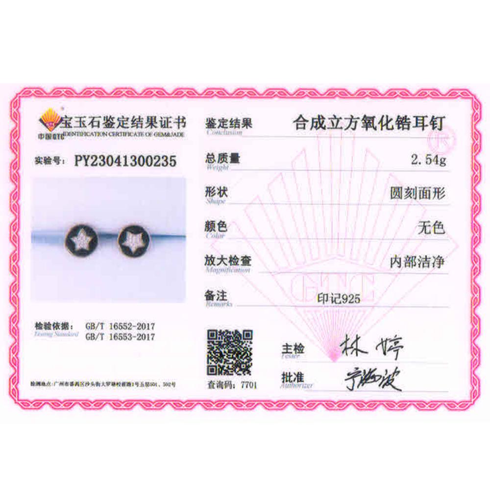 Orecchino a lobo stella in argento sterling 925 smaltato zircone cubico aspetto alla moda gioielli raffinati per ragazze bel regalo