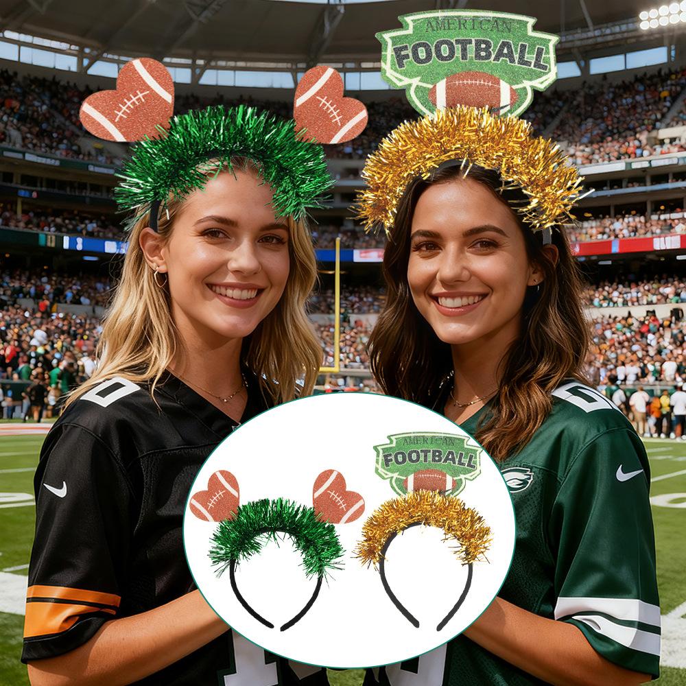 Super Bowl Party Decorations Colorful Stripes Headbands Cheering Fans American Football Letter