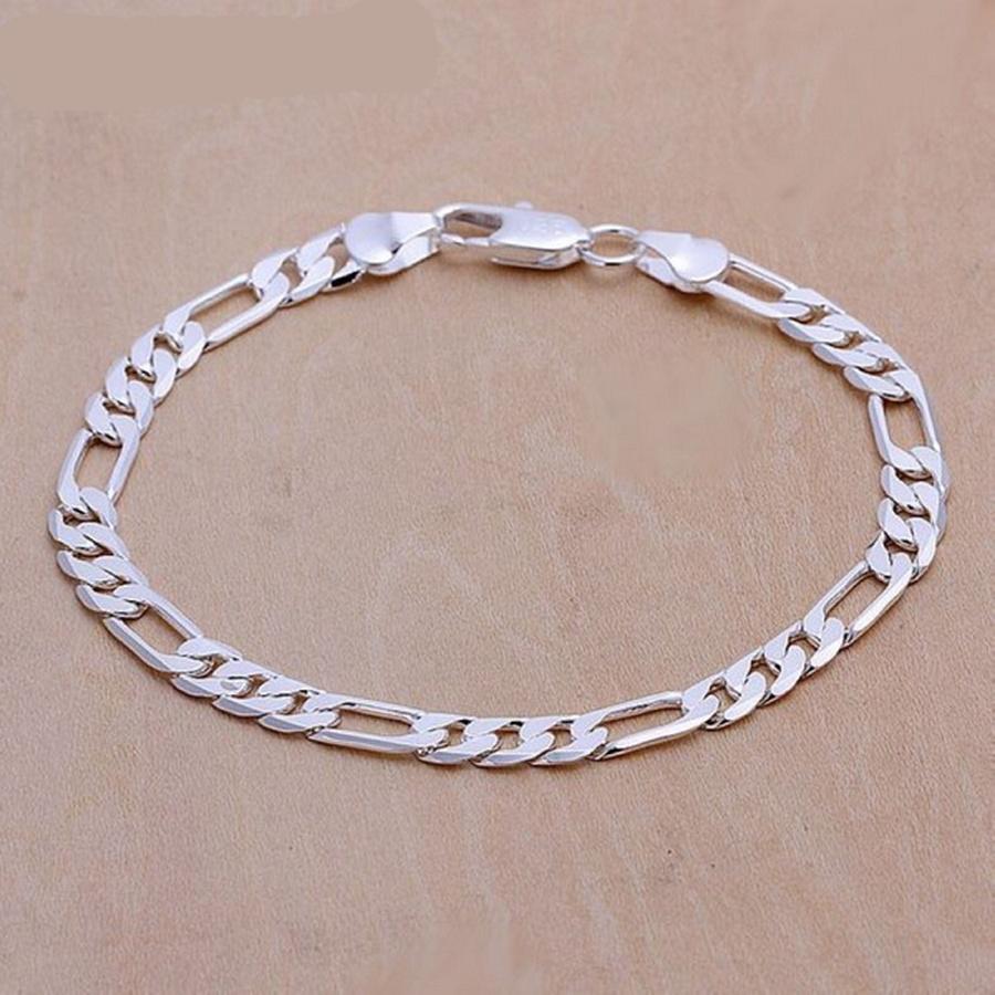 

Браслет из стерлингового серебра 925 пробы, 6 мм, цепочка на свадьбу, хороший подарок, однотонные для мужчин и женщин, ювелирные изделия, модный красивый браслет 20 см, 8 дюймов