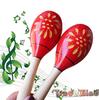 Maracas Latin Percussion Wooden Percussion Instrument Shaker Egg Shape Rhythmic Wind Band Karaoke Party Set of 2 [TradeWind] (Red)