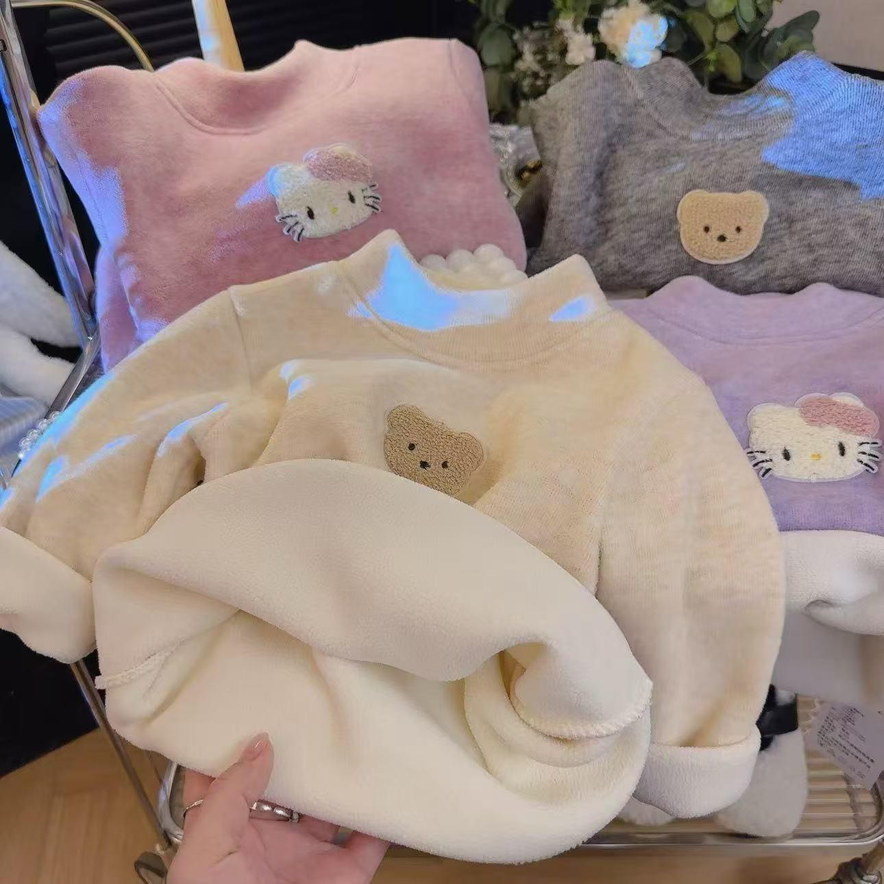 

Детский теплый базовый слой из шерсти и шелка, флис коалы для осени/зимы 80cm (Height 65-75cm) бежевый