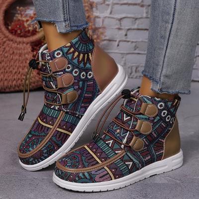 Fashion Women's Flat Ankle Boots Women's Casual Lace Up Boots New Winter Design Fashion Walking Shoes