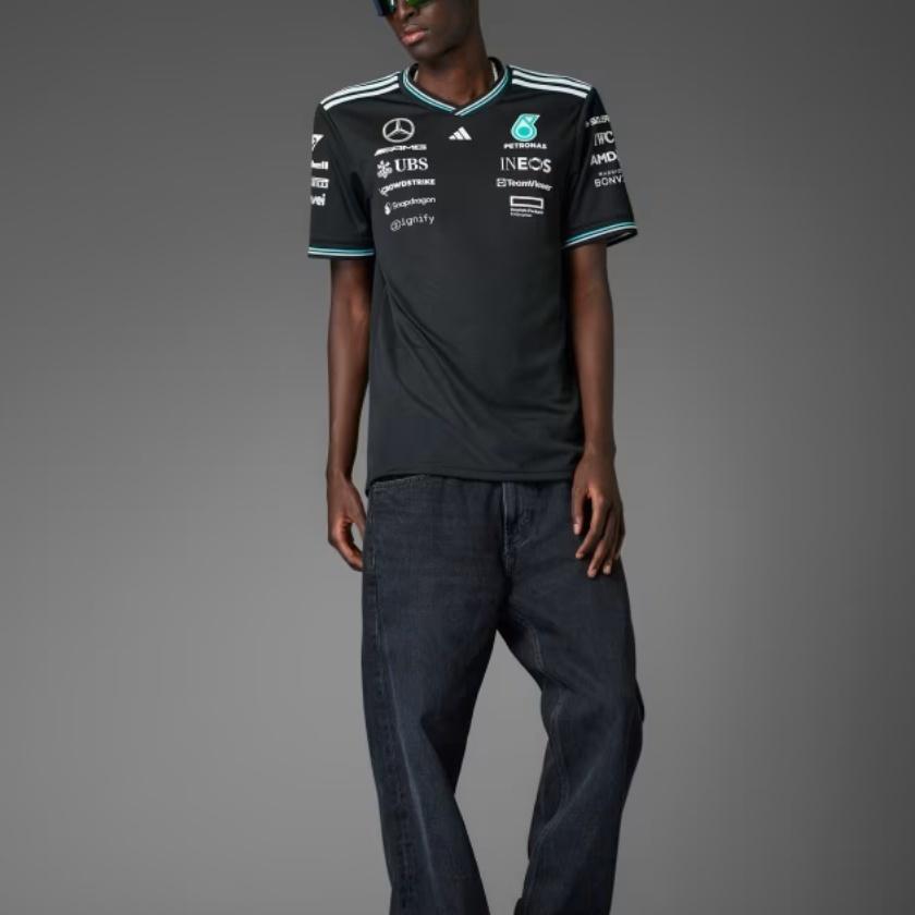 adidas X Mercedes-Amg Petronas F1 Collaboration Team Casual Simple Comfortable Short Sleeve Racing T-Shirt Men T-Shirts Black White JY2607