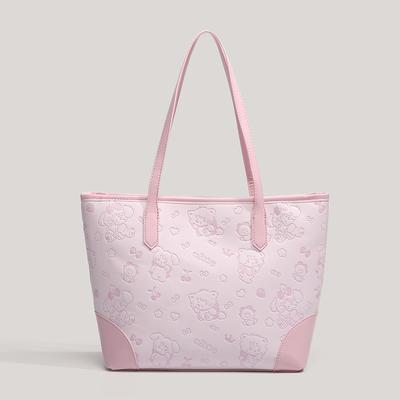 Cute Girl Pink Print Tote Bag Women's New High-value Versatile Student Commuting To Class Shoulder