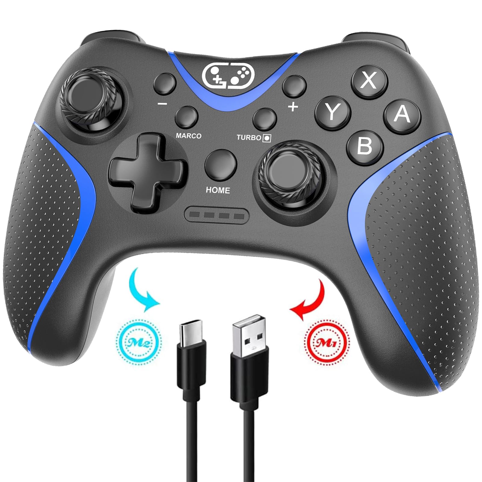 

Бездротовий контролер для Switch з макро-функцією, швидким зворотним зв язком, без турбо-режиму, HD та гіроскопом, сумісний зі Switch, iOS та включає японську інструкцію