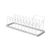 Yamazaki Jitsugyo Under Sink Telescopic Pot Lid & Frying Pan Stand White Approx. W45~82 X D20 X H17.5cm Plate Kitchen Storage with Handle Rest 3965