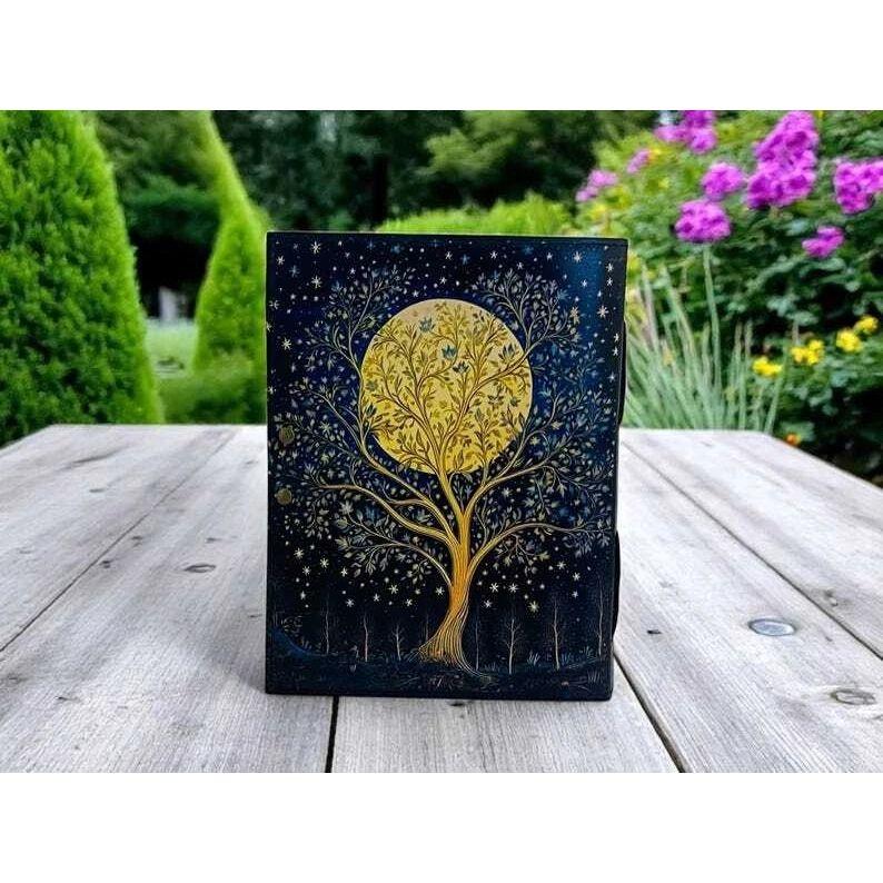 Large grimoire leather journal for women handmade tree of life journal