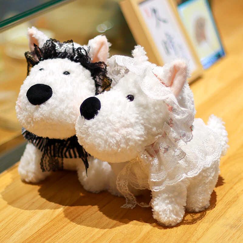 Adorable 8 Inch Highland Terrier Plush Toy Soft Stuffed Dog For Creative Birthday Gifts