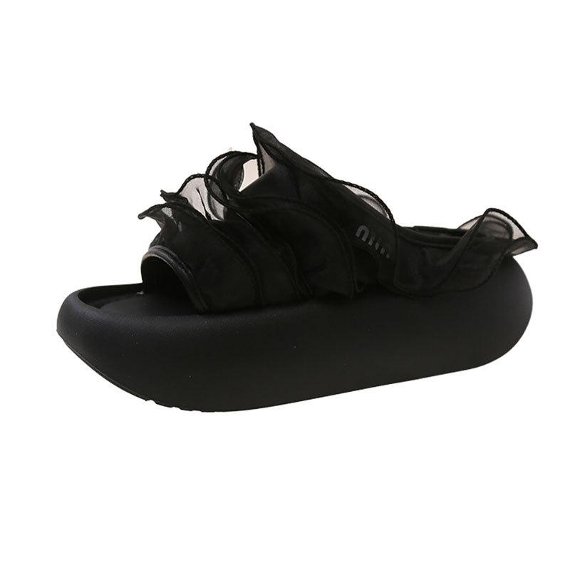 European Station high-luxury slippers women's 2025 summer new beach heightening outer wear versatile stepping on shit thick-bottomed cool slippers