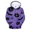 Mens Loose Fit Hooded Long Sleeve Sweatshirt With Cartoon Devil Print Casual Wear