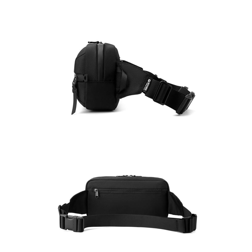 SELECOCO Lightweight Waist Outdoor Use Men's Water-Repellent Bag/Shoulder Bag, Crossbody, Small, (Black)