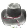 Western cowboy hat with belt paper straw breathable outdoor beach sun hat spray painted black cowboy hat