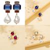 Trendy European Fashion Square Geometric Alloy Earrings Chic Simple Design