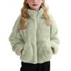 Children's Fashion Fleece-Lined Boys' & Girls' Autumn/Winter Lightweight Warm Solid-Color Coat