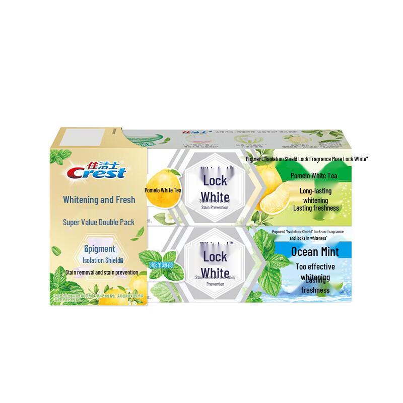 

Crest Dual-Color Whitening Fresh Breath Toothpaste Twin Pack