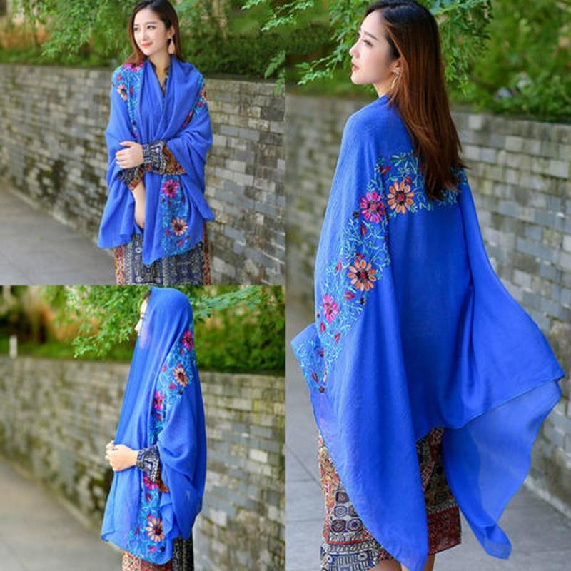 180*90cm New Cotton Embroidered Shawls Women Scarves Beautiful Fashion Gift Shawl