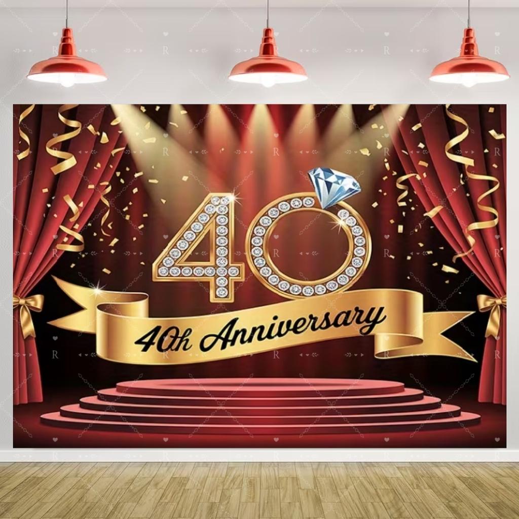 Sfondo a Tema Anniversario Coppia Matrimonio Amicizia Festa di Anniversario Articoli Decorativi Palloncino Banner Rosa Oro