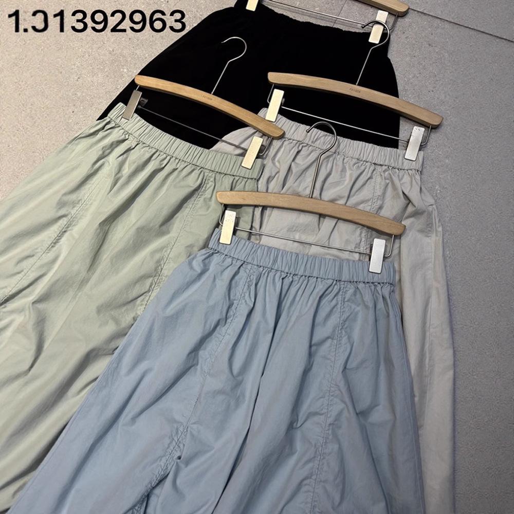 High-Waisted Korean Style Plus Size Pleated Drawstring Cargo Midi Skirt