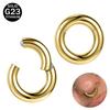 Boucle d'oreille créole en acier titane G23 Dorée pour Homme Anneau de Nez de Grande Jauge 2 4 6 8 10 12G Punk