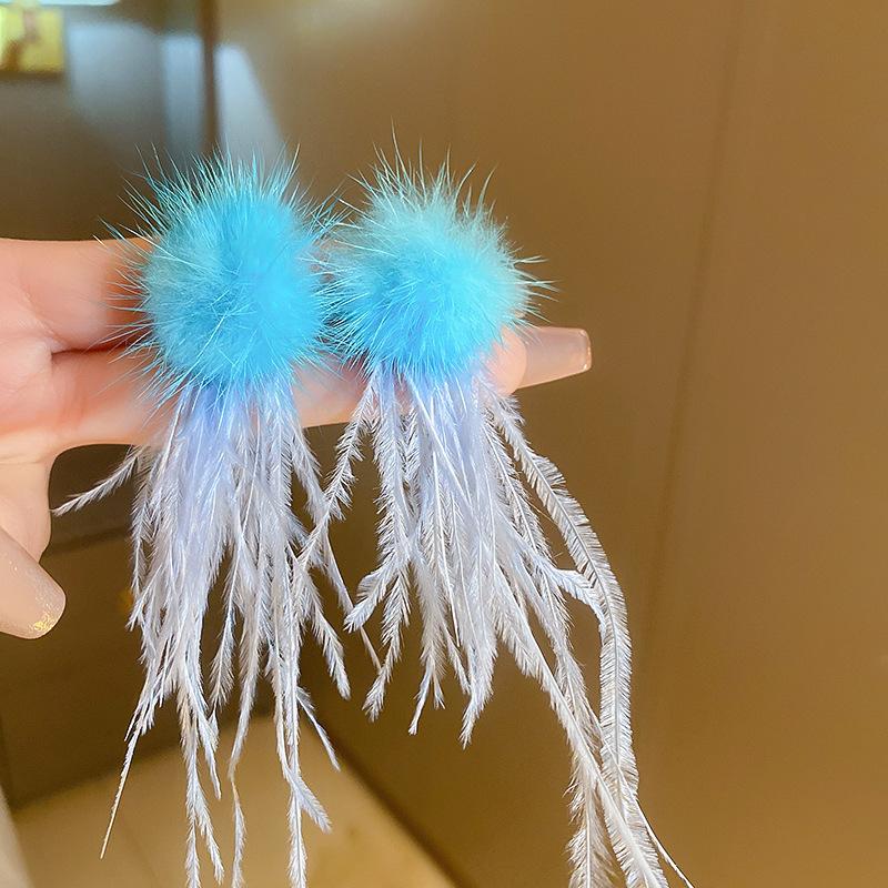 Boucles d'oreilles à pampilles rétro françaises, boucles d'oreilles à la mode et élégantes, boucles d'oreilles baroques en pierre naturelle de couleur eau douce