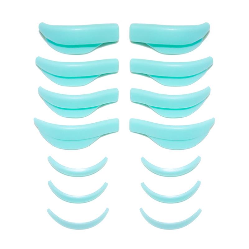 

7 Pairs L Curl Silicone Eyelash Perm Pads Sticky Lashes Rod Shield Lifting 3D Eyelash Curler Accessories Makeup Tool зелёный