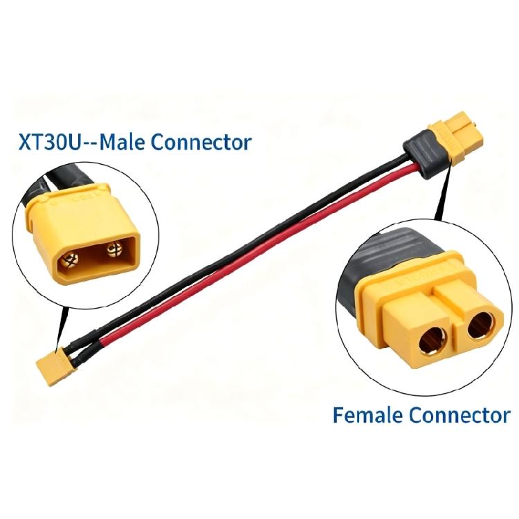 XT60H to XT30U Cable Set, 2 Finished Cable Assemblies for Model Battery Charging and Electronic Controller Tasks