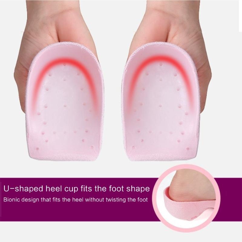 Unisex Height Increase Socks Thickened Invisible Silicone Shoe Lift Heel Pads Anti-Slip Open Toe Socks Shoe Accessories