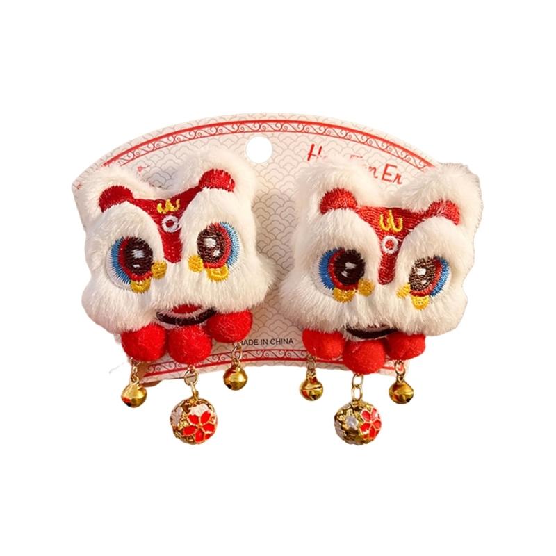 

New Year Hair Clip Pearls Side Clip Tassels Pompoms Sweet Bowknot Plush Furry Hairpin Sweet Cool Photo Props