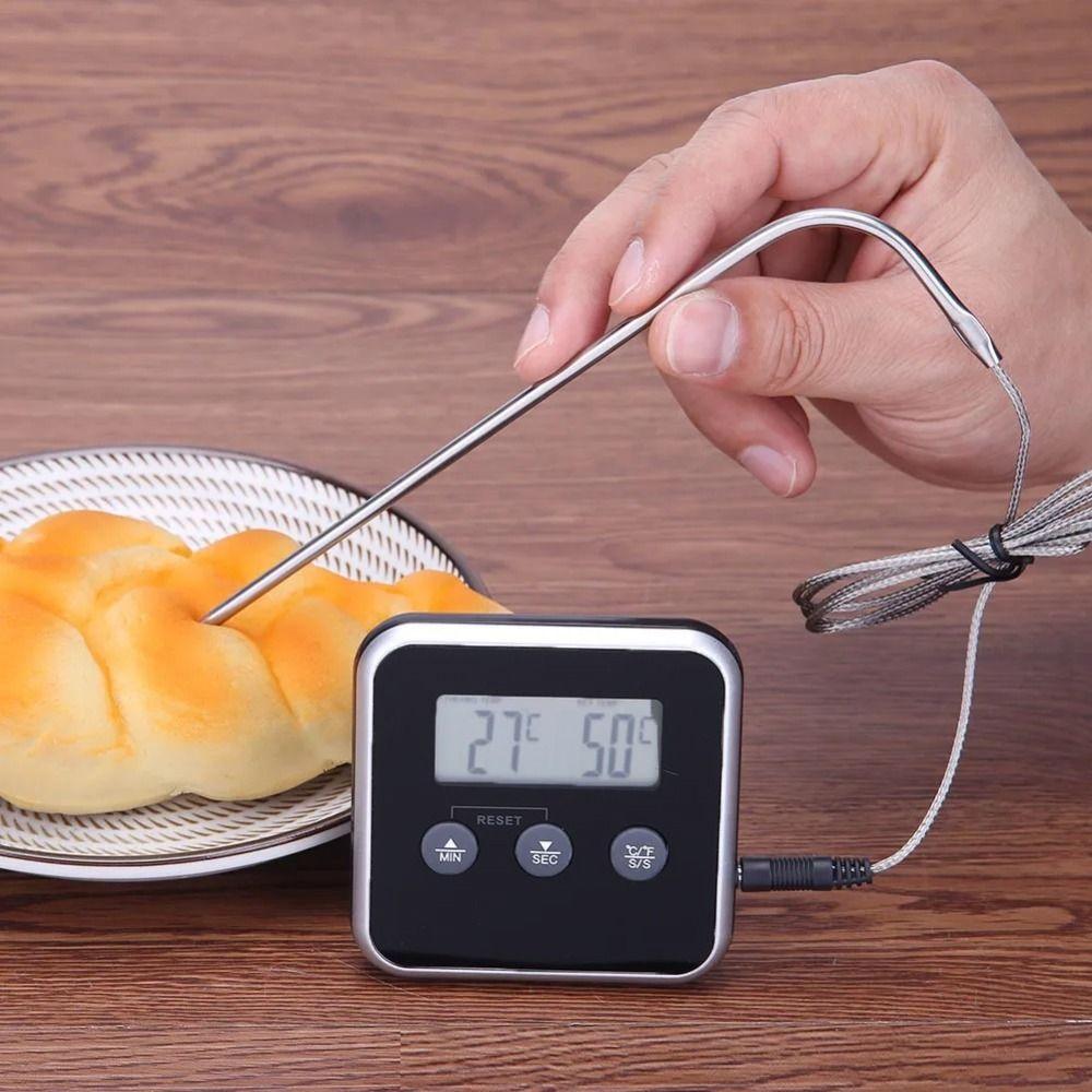 Timed BBQ Meat Thermometer Waterproof Temperature Meter Gauge Probe Digital Food Thermometer  Oven