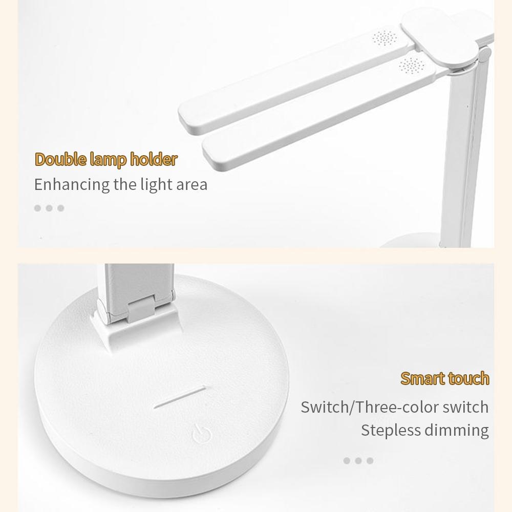 LED eye protection double lamp cap table lamp