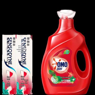 Sensodyne Fresh Mint Toothpaste & Omo Laundry Detergent Bundle