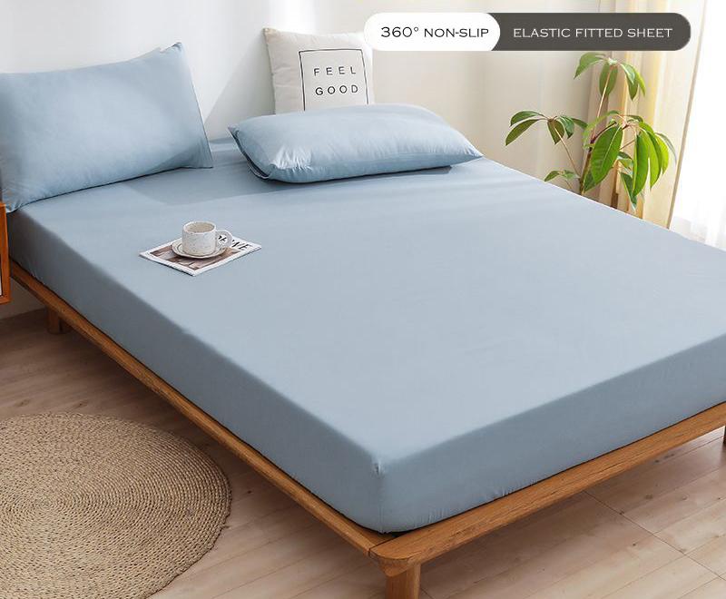 WOSTAR Luxury Double Bed Bed Sheet Elastic Fitted Sheet Mattress Protector Cover Couple 2 People Bed Linen 150 Bedding King Size