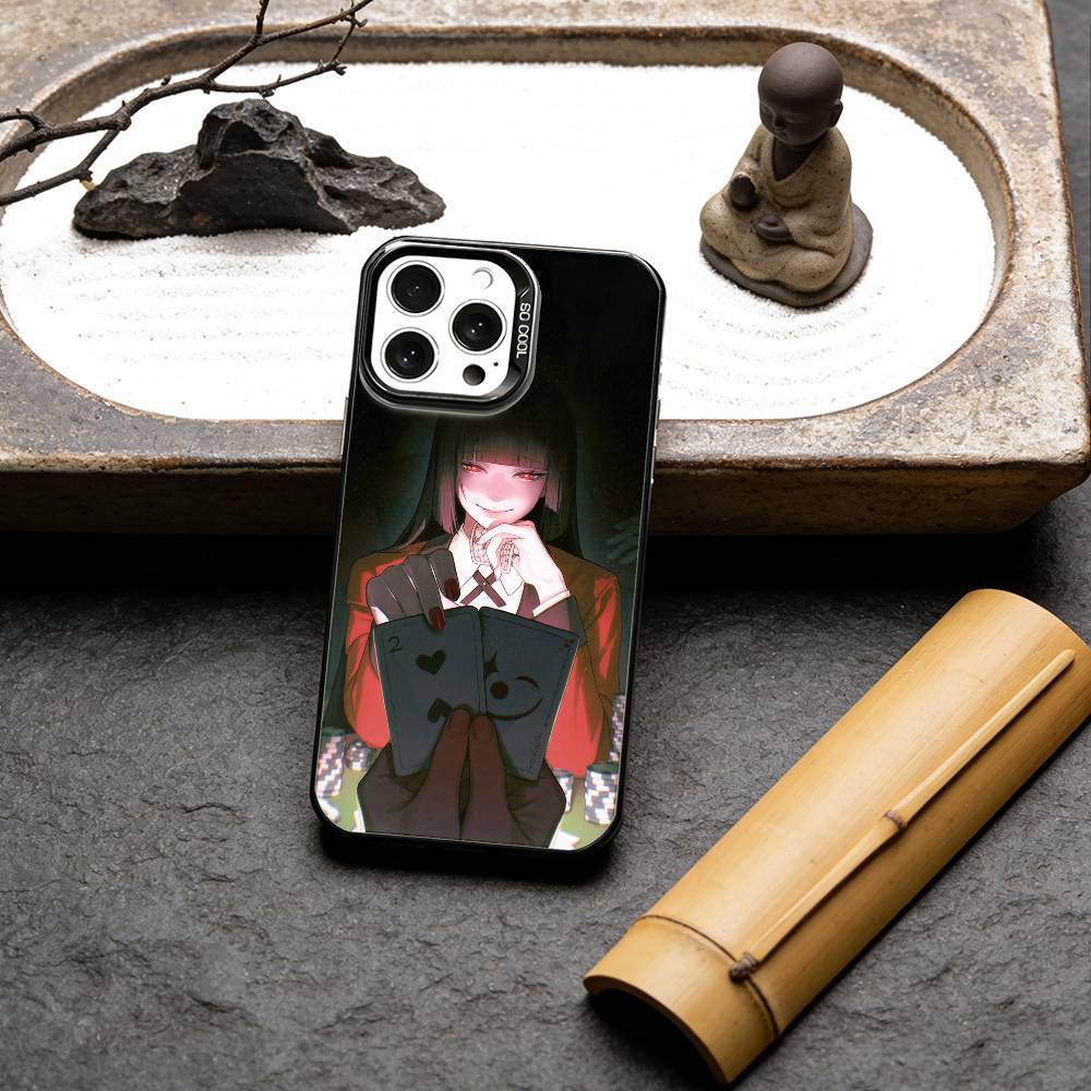 Anime K-Kakegurui Phone Case For IPhone 16 17 15 14 12 13 Pro Max Black Color Shockproof Cover