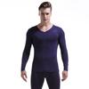 Men's V-Neck Thermal Underwear Set: Modal, Cotton, Wool - Slim Fit, Plus Size Top & Bottoms for Autumn